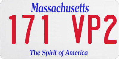 MA license plate 171VP2