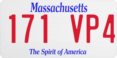 MA license plate 171VP4