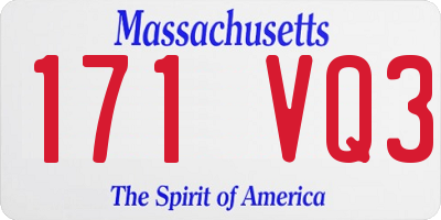 MA license plate 171VQ3