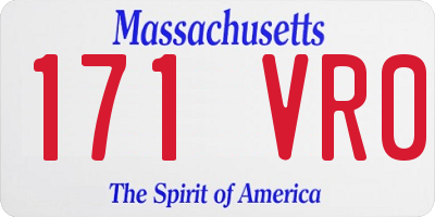 MA license plate 171VR0