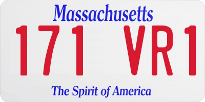 MA license plate 171VR1