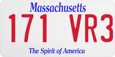MA license plate 171VR3
