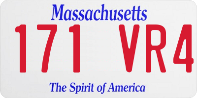 MA license plate 171VR4