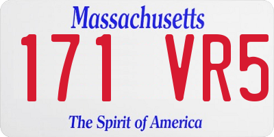 MA license plate 171VR5