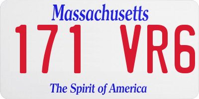 MA license plate 171VR6