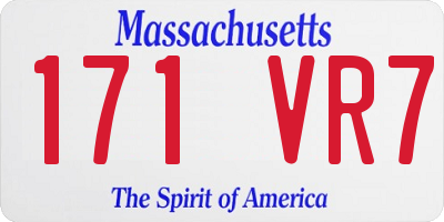 MA license plate 171VR7