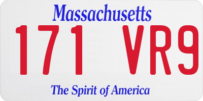 MA license plate 171VR9