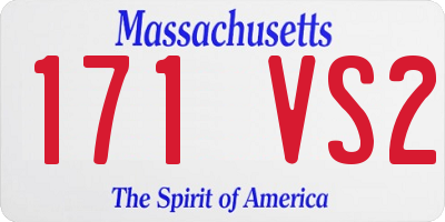 MA license plate 171VS2