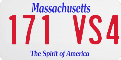 MA license plate 171VS4