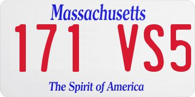 MA license plate 171VS5