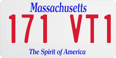 MA license plate 171VT1