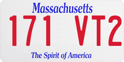 MA license plate 171VT2