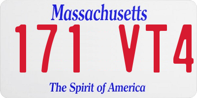 MA license plate 171VT4