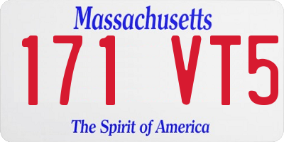 MA license plate 171VT5