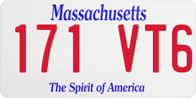 MA license plate 171VT6