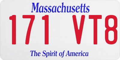 MA license plate 171VT8