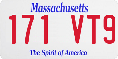 MA license plate 171VT9
