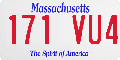 MA license plate 171VU4