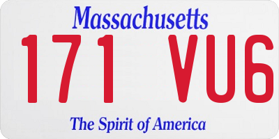 MA license plate 171VU6
