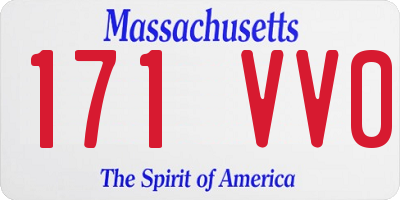 MA license plate 171VV0