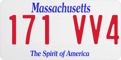 MA license plate 171VV4