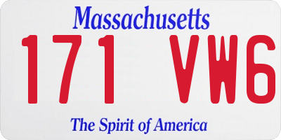 MA license plate 171VW6