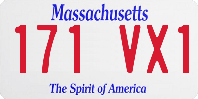 MA license plate 171VX1