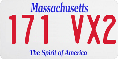 MA license plate 171VX2
