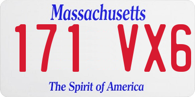 MA license plate 171VX6