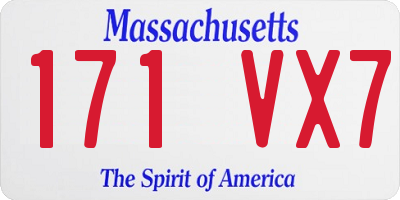 MA license plate 171VX7