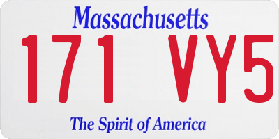 MA license plate 171VY5