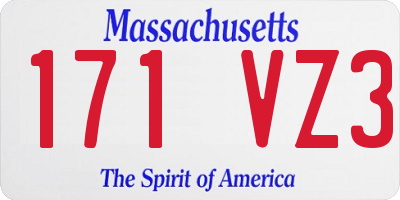 MA license plate 171VZ3