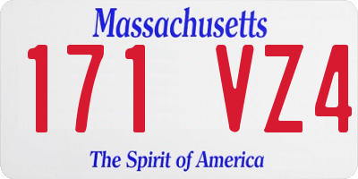 MA license plate 171VZ4