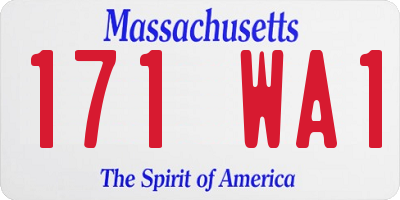 MA license plate 171WA1