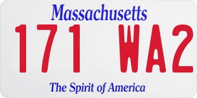 MA license plate 171WA2