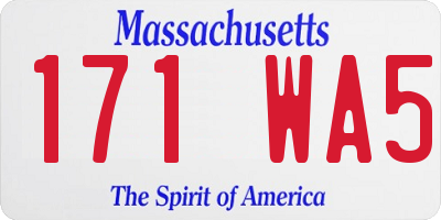 MA license plate 171WA5