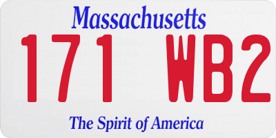MA license plate 171WB2