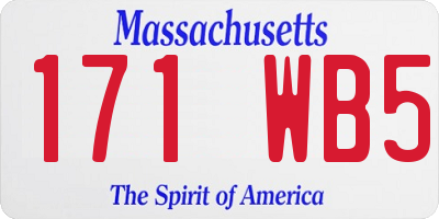 MA license plate 171WB5