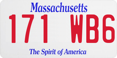 MA license plate 171WB6