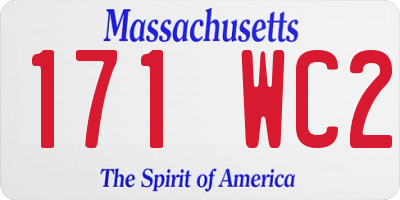 MA license plate 171WC2
