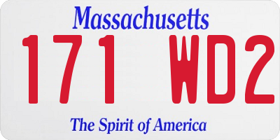 MA license plate 171WD2