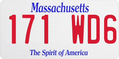 MA license plate 171WD6