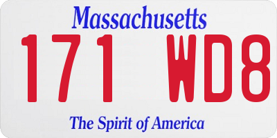 MA license plate 171WD8