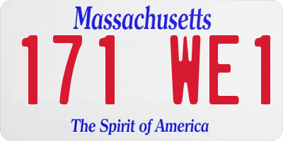 MA license plate 171WE1
