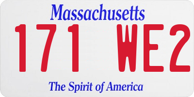 MA license plate 171WE2