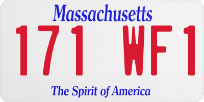 MA license plate 171WF1