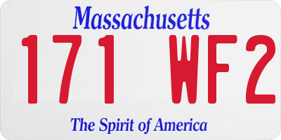MA license plate 171WF2