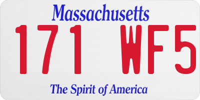 MA license plate 171WF5