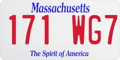 MA license plate 171WG7