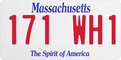 MA license plate 171WH1